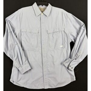 ExOfficio Mens Long Sleeve Blue Check  Insect Shield Shirt XL